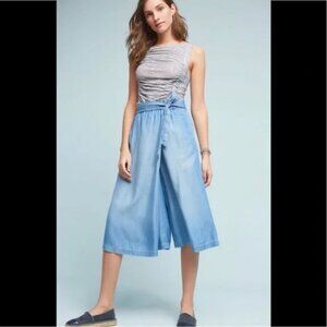 Anthropologie Holding Horses Chambray Culottes Size M